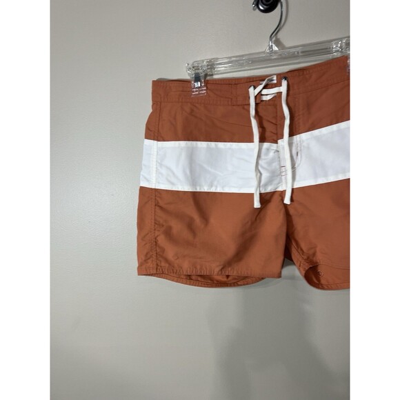 Saturdays New York City Ennis Boardshort Size 33 Orange Ivory Swim Shorts - Picture 11 of 15